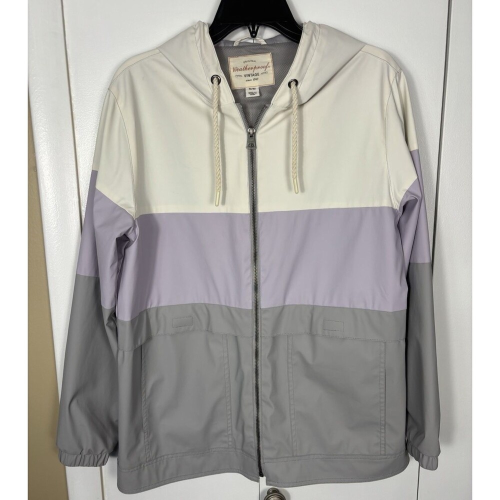 NWOT Weatherproof Vintage Lined Rain jacket Gray/Lavender Size M